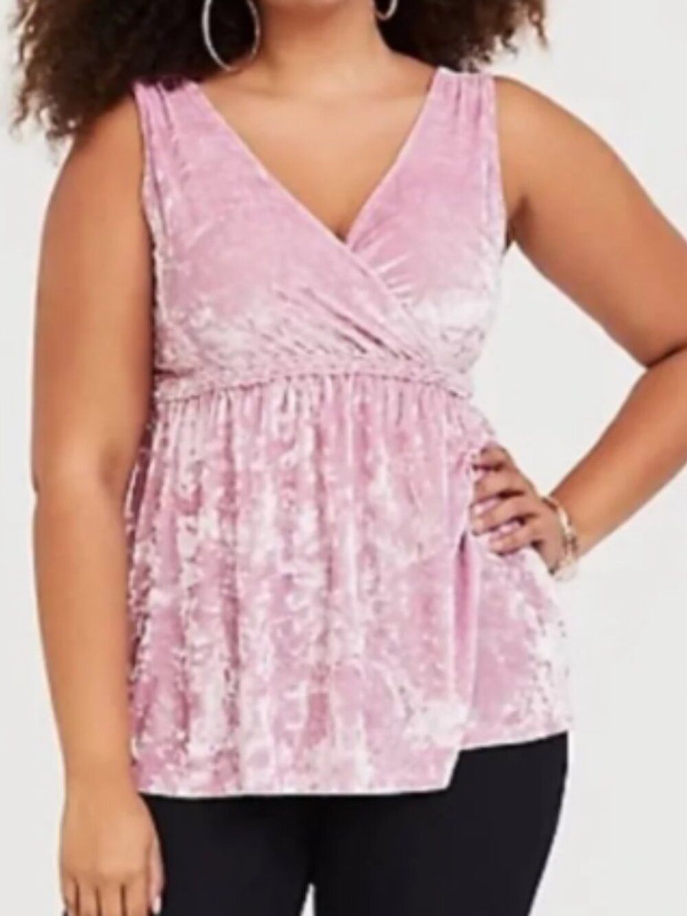 Torrid Blush Pink Crushed Velvet Tank Top Size 0 / 12-14